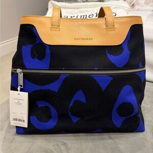 New -Marimekko tote bag. Blue and black.